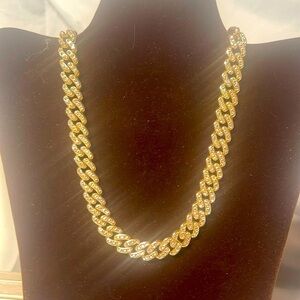 Sugarfix by BaubleBar wide heavy rhinestone necklace nickel free NWT